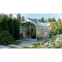 Digiplastics - Gewächshaus Vitavia Planet 6200, Alu+gehärtetem Glas 3 mm, 195x321 H207 cm,mit Fundament von Ezooza