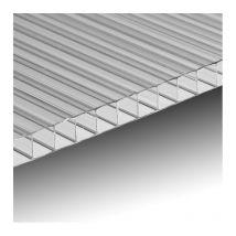 Plaque polycarbonate alvéolaire double paroi 200 x 98 cm épaisseur 10 mm Transparent - Ezooza