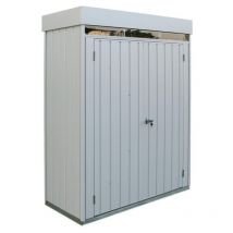 Digiplastics - Schrank Palladium High Store 161x 74,6 x 209cm zwei Türen für den Außenbereich,Farbe Grau,von Ezooza