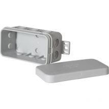 Prise double pour pièce humide IP54 dérivation 75 x 37 x 40 mm, contenu E126: 10-GRIS 7340141 - F-tronic