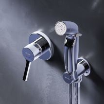 AM.PM Bidetarmaturen Eingebautes Bidet-Set mit Einhebelmischer und Handbrause, Bidetarmatur Dusche, Mischer Kalt Warmwasser Mischer Sprayer