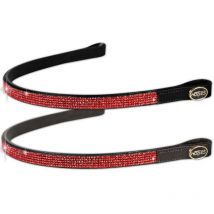 Pour en savoir plus :, Noir: Façade en cuir de bridon ornée de strass rouges