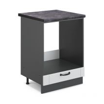 Meuble pour four Fame-Line, Blanc campagne, 60 cm, pt Anthracite Vicco