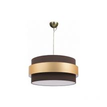 Fabrilamp - Suspension Bremen Cuir/Marron-Or 3xE27 (Ø50cm)