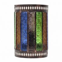 Fab 125761002 Lampada da parete Artesanal Casablanca 1xe27 Marrone / colori 25x16d