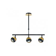 Beethoven lineare Pendelleuchte de 3 Strahler Schwarz/Gold Fabrilamp