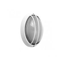 Wandleuchte ext.oval Aluminium aquila klein 1xe27 weiß 10,5x22x14 cm ip44