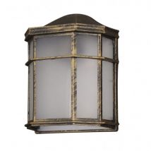 Fabrilamp - Bellatrix Außenwandleuchte Aluminium 1xe27 Schwarz/gold 25x11x19,5 Cm Ip44