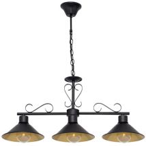 Fabrilamp - fab 151093016 Pendentif Azalea 3xe27 Noir / or Regx86x20 Cm
