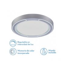 Fabrilamp - deckenleuchte 72w asher silber 3000-4000-6500k 5616lm 6x50x50cm remote+reg.int+memory