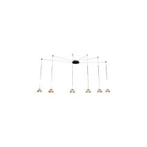 Fabas Luce Lighting - Lustre suspendu Arabella led en métal et verre soufflé ambre 3547-46-125 Fabas Luce