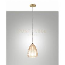 Fabas Luce Britton Plafoniere a sospensione a cupola in vetro ambrato, E27