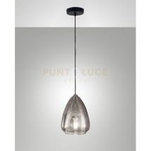 Fabas Luce Britton Plafoniere a Sospensione Dome Vetro Trasparente Grigio, E27