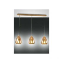 Fabas Luce Lighting - Fabas Luce Britton Plafonnier suspendu Straight Bar en verre ambré, E27