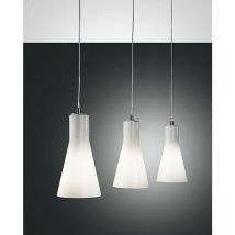 Fabas Luce Diana Plafoniera a sospensione a barra dritta in vetro cromato, E27
