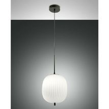 Fabas Luce Lighting - Fabas Luce Domizia Globe Suspensions Plafonniers Verre Noir, E27