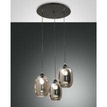 Fabas Luce Lighting - Fabas Luce Infinity Cluster Lampadario a Sospensione Vetro Grigio Trasparente, E27