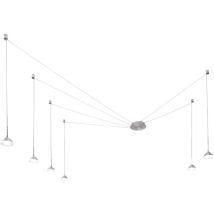 Fabas Luce Lighting - Suspension Led Isabella 48 W 3 000 K Dimmable Ø 350 Cm Aluminium Satiné - Lustre Métal À Forme Variable