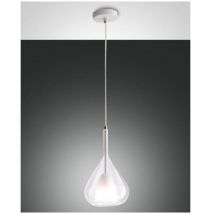 Fabas Luce - Lila LED-Pendelleuchter aus Metall und transparentem Borosilikatglas 3481-40-241 Fabas Luce