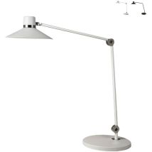 Lampe De Table Led Panarea 10w En Métal Blanc, Design Moderne, Technologie Cct Réglable, Intensité Variable Par Pression, Idéale Pour L'Intérieur.