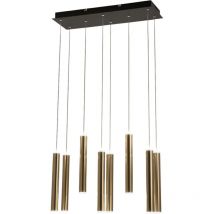 Fabas Luce Prado Pendelleuchte mit 8 Lichtern, dimmbar, 52 W LED, lineares Messingdesign