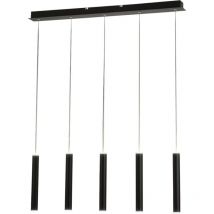 Fabas Luce Prado 5-flammige Pendelleuchte - 33W dimmbare LED - Mattschwarzes lineares Design