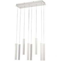 Fabas Luce Prado 8-flammige Pendelleuchte - 52W dimmbare LED - Mattweißes lineares Design