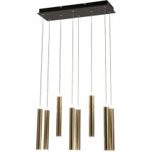 Fabas Luce Lighting - Fabas Luce Prado Plafoniera led Cluster Sospensione Nero / Vetro Ottone Satinato