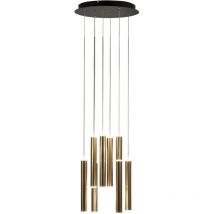 Fabas Luce Lighting - Fabas Luce Prado Plafonnier led Cluster Noir / Verre Laiton Satiné