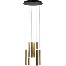 Fabas Luce Lighting - Suspension Circulaire Fabas Luce Prado À 8 Lumières – Led 52 W À Intensité Variable – Rosace Ronde En Laiton