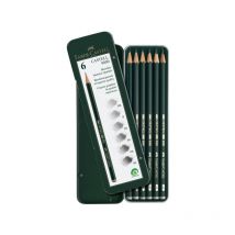 Faber Castell - Crayon FC-119063 9000 Crayons de couleur, boîte en fer blanc, 6 pièces