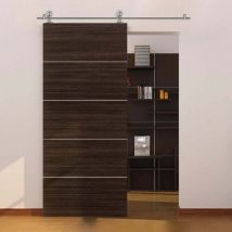 Selec Design - Ensemble de porte complet (fabio) inoxydable. Bois + Guide 2 Mts