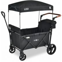 Arebos - FableKids leo X2Lite Foldable Cart with Roof Onyx Black - black