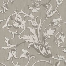 Fabric look wallpaper wall Profhome 956336 textile wallpaper textured with a fabric look matt grey beige 5.33 m2 (57 ft2) - grey