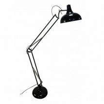 Fabrilamp - 161441009 Malik 1xe27 Pied De Salon Articulé Noir 163x30x80 Cm