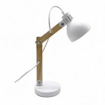 161871001 Flexo Blai 1xe14 Bianco/faggio 35x12x22 Cm Articolato - Fabrilamp