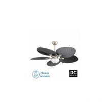 Fabrilamp - Ventilatore da soffitto dc Chaw 24W Nichel Nero 5 Pale