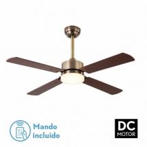 Ventilatore da soffitto dc Hupe 18W in pelle 4 pale