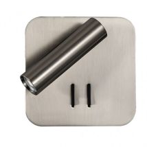 Fabrilamp - Wandleuchte 2+6w 4000k Manet Quadratisch Nickel 130lm Doppelte Zündung 14x14x12 Cm