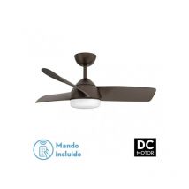 Fabrilamp - Lüfter 24w dc haur marron 3 asp.6 veloc.107d 2 tijas w/remote, Speicher und temp.3000-4000-6000k