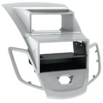 Facade autoradio 1DIN compatible avec FORD FIESTA ap09 - AVEC ECRAN - ARGENT - avec vide poche
