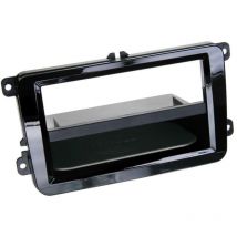 Adnauto - Facade autoradio 2DIN compatible avec Seat Skoda vw ap03 Avec vide poche Induction Qi Noir brillant