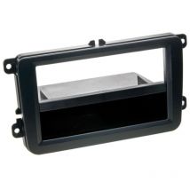 Facade autoradio 2DIN compatible avec Seat Skoda VW ap03 vide poche Noir