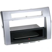 Adnauto - Facade autoradio 2DIN compatible avec Toyota Corolla Verso 04-09 Avec vide poche Induction Qi Argent