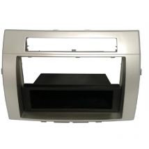 Adnauto - Facade Autoradio FA229C compatible avec Toyota Corolla verso 04-09 - Argent 1Din avec vide poche