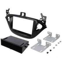 Adnauto - Facade autoradio FA509 compatible avec Opel Adam ap12 Corsa e ap14 - Noir brillant Avec vide-poche