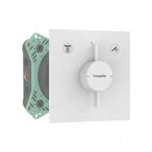 Façade douche encastrée mécanique Hansgrohe DuoTurn e Blanc mat + corps encastré