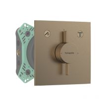 Façade douche encastrée mécanique Hansgrohe DuoTurn e Bronze brossé + corps encastré