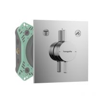 Façade douche encastrée mécanique HANSGROHE DuoTurn E Chromé + corps encastré