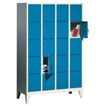 C+p Möbelsysteme - Fächerschrank Classic B1190xT500xH1850 mm ral 7035/5012,4x4 Fächer mit 150 mm hohen Füßen